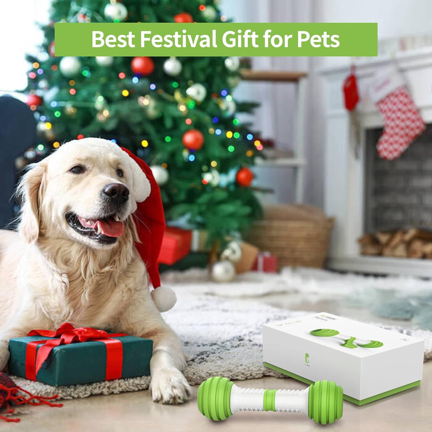 Interactive Dog Toys, Automatic Toys for Dogs, Electronic Dog Bones with Safe & Durable Material, Equipped with Rechargeable Usb(Green