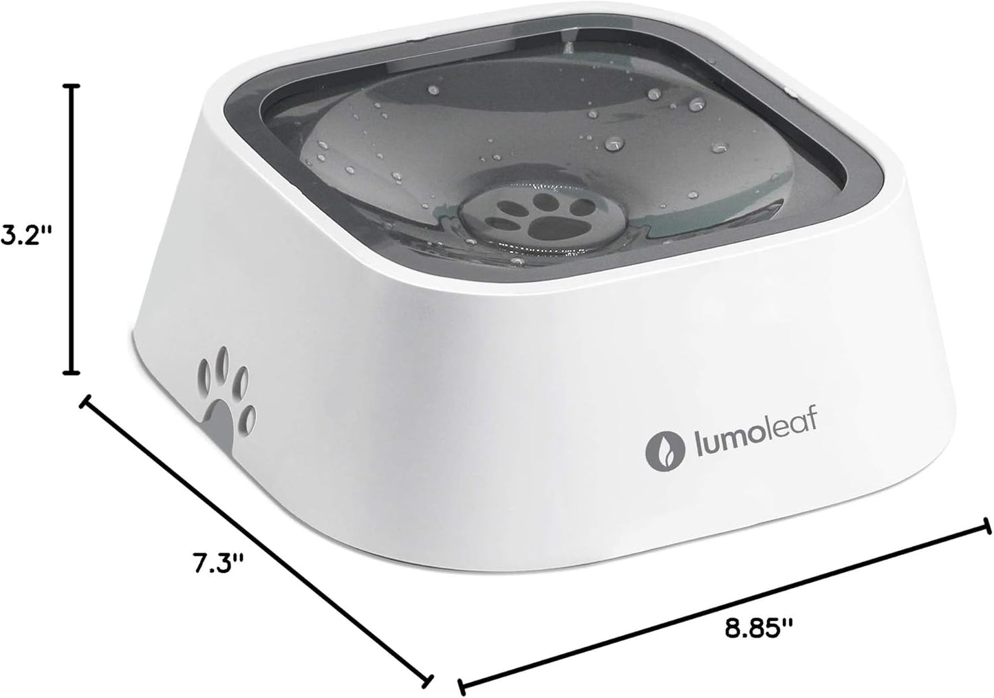 Drip-Free Water Bowl for Dogs, Slow Feeder for Messy Drinkers, Splash-Proof Design (Grey, 35 Oz)