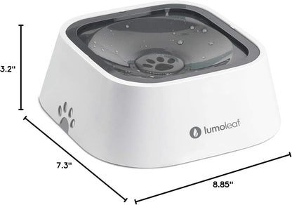 Drip-Free Water Bowl for Dogs, Slow Feeder for Messy Drinkers, Splash-Proof Design (Grey, 35 Oz)