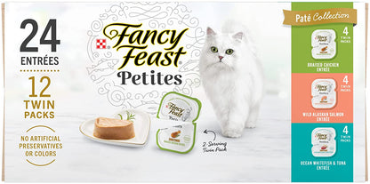 Purina  Gourmet Wet Cat Food Variety Pack, Petites Pâté Collection, Break-Apart Tubs, 12-Pack of 2.8 Oz. Tubs, 24 Servings