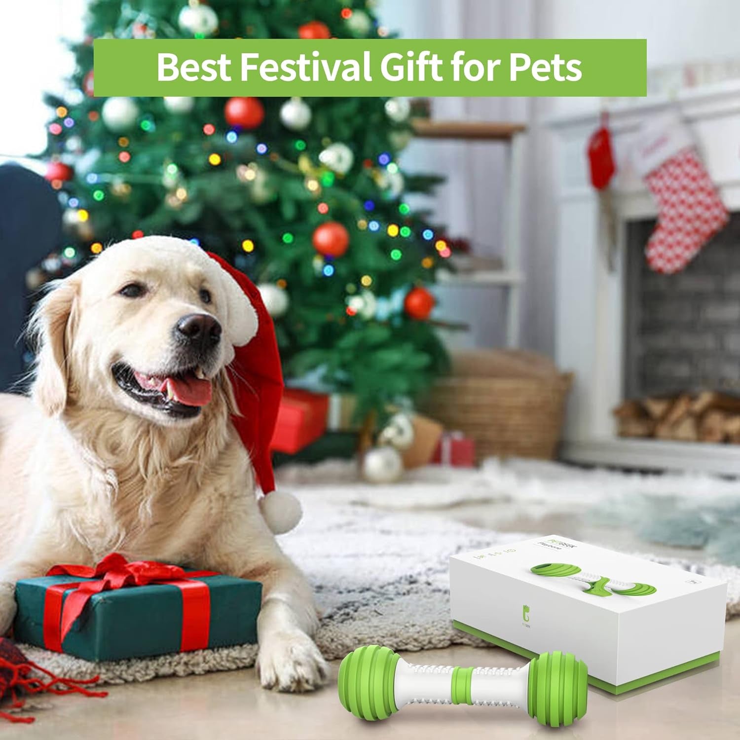 Interactive Dog Toys, Automatic Toys for Dogs, Electronic Dog Bones with Safe & Durable Material, Equipped with Rechargeable Usb（Green