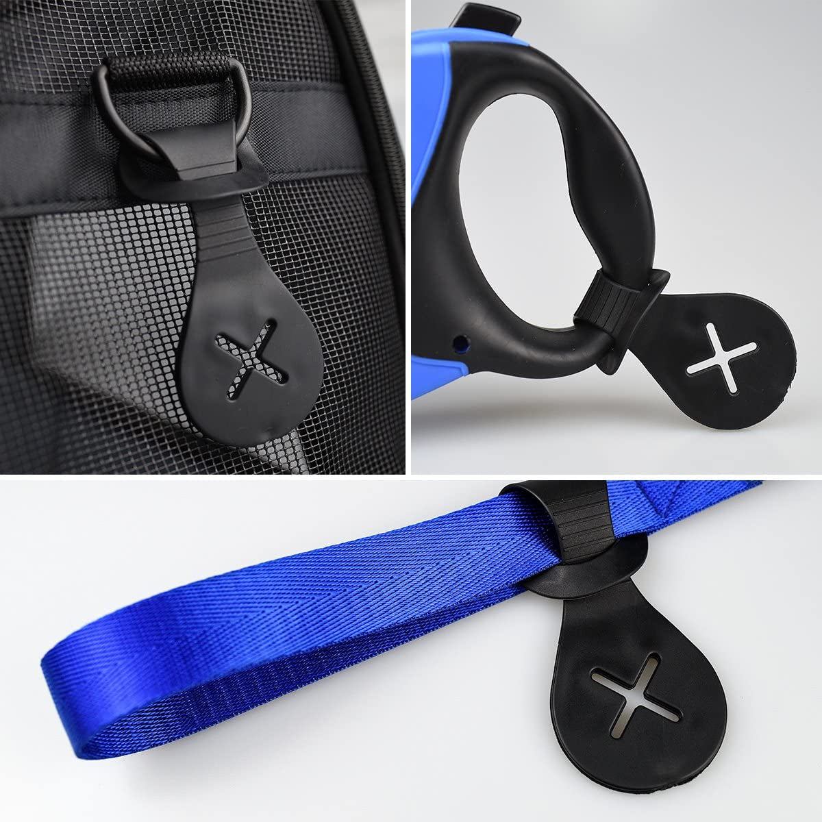 Durable Dog Waste Bag Holder - Leash and Bicycle Attachment, Extra Thick, Black, Set of 2