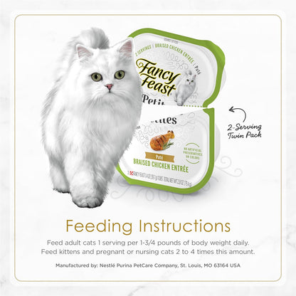 Purina  Gourmet Wet Cat Food Variety Pack, Petites Pâté Collection, Break-Apart Tubs, 12-Pack of 2.8 Oz. Tubs, 24 Servings