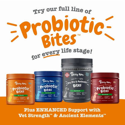Senior Advanced Probiotic Bites for Dogs, for Gut & Digestive Health, Chicken Flavor 90 Ct Soft Chews