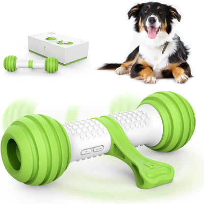 Interactive Dog Toys, Automatic Toys for Dogs, Electronic Dog Bones with Safe & Durable Material, Equipped with Rechargeable Usb（Green
