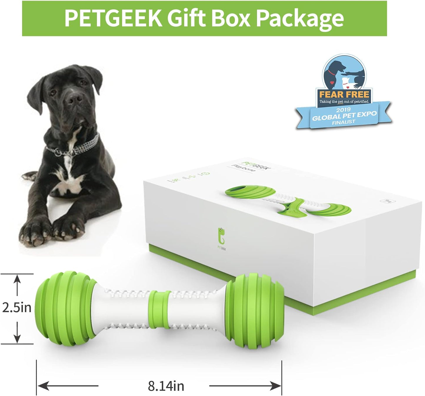 Interactive Dog Toys, Automatic Toys for Dogs, Electronic Dog Bones with Safe & Durable Material, Equipped with Rechargeable Usb（Green