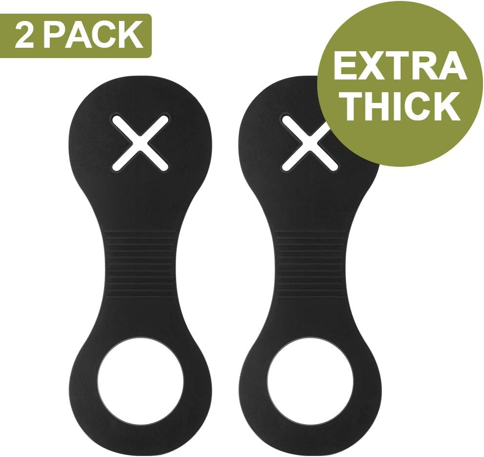 Durable Dog Waste Bag Holder - Leash and Bicycle Attachment, Extra Thick, Black, Set of 2