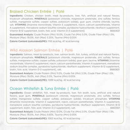 Purina  Gourmet Wet Cat Food Variety Pack, Petites Pâté Collection, Break-Apart Tubs, 12-Pack of 2.8 Oz. Tubs, 24 Servings