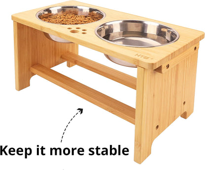 Elevated Dog Bowls,Raised Dog Bowl Stand with 2 Stainless Steel Bowls,Elevated Raised Dog Bowls for Large Medium Small Sized Dogs